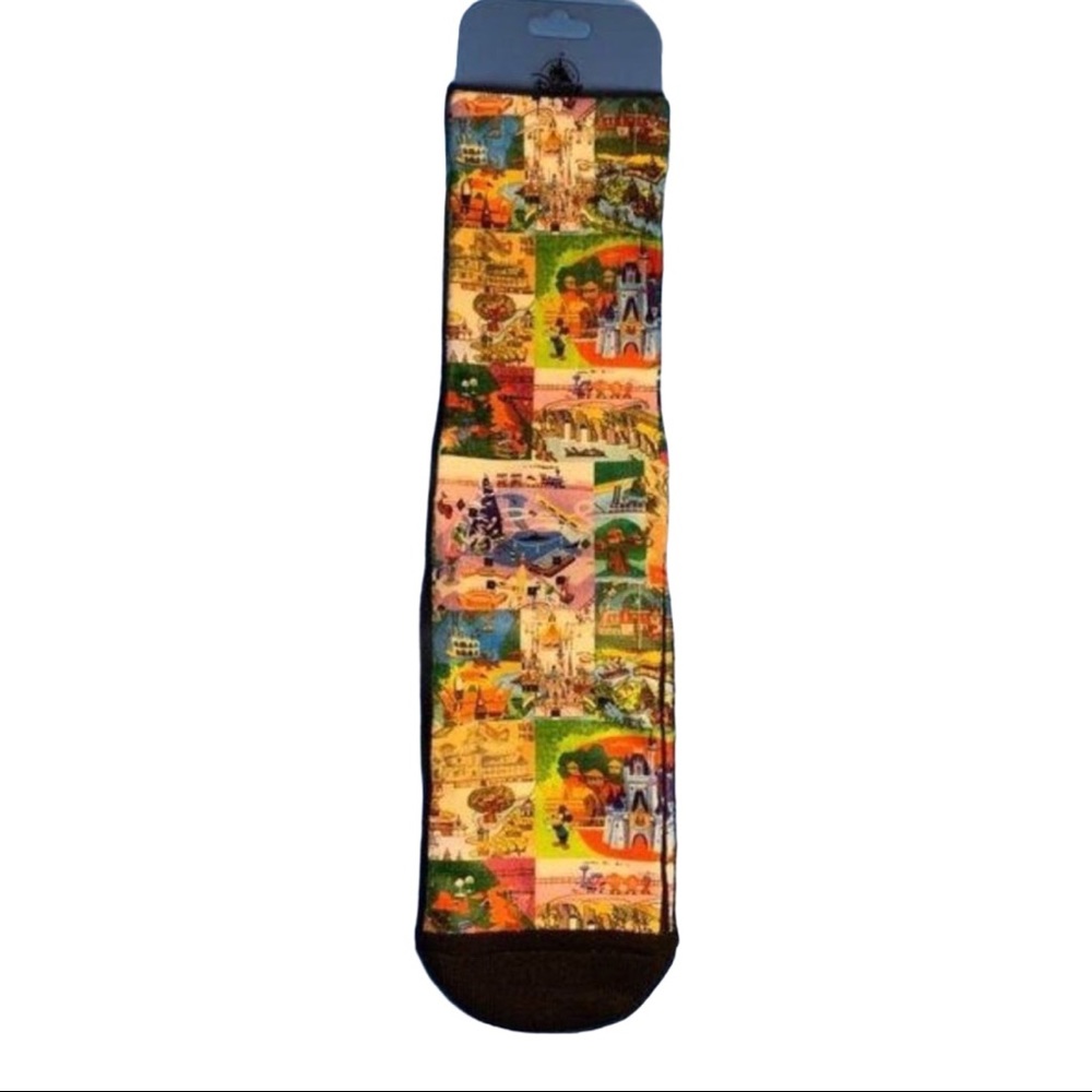 Disney Parks Magic Kingdom Attractions Map Socks